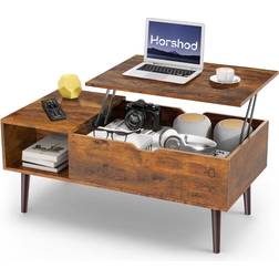 Horshod Lift Top Retro Brown Coffee Table 19.7x39.4"