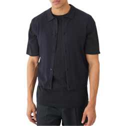 boohooMAN Regular Fit Sleeveless Knitted Shirt - Black