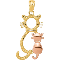 Macy's Sitting Cats Pendant - Gold/Rose Gold