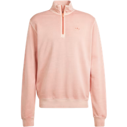 adidas Trefoil Essentials+ Dye Half Zip Crew Sweatshirt - Wonder Clay