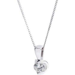 T.H.Baker Tension Set Pendant - White Gold/Diamond