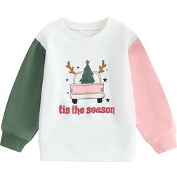 Kuriozud Kid's Letters Truck Print Sweatshirt - White