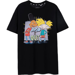 Nickelodeon Hey Arnold Bro It Out Mens Short Sleeved T-shirt - Black