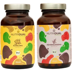 Nutridual Economy Package With Organic Turmeric And Ashwagandha Capsules 200 stk