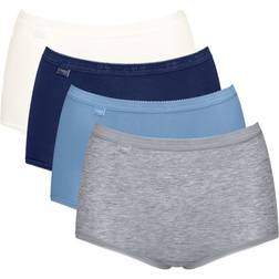 Sloggi Basic+ Maxi Briefs 4 Pack - Navy/Blue/Grey/Mother of Pearl