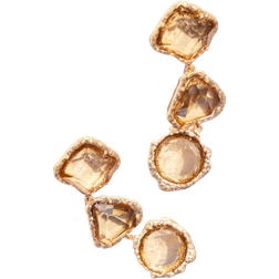 PrettyLittleThing Molten Drop Jewel Statement Earrings - Beige/Transparent