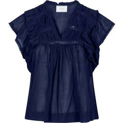 Neo Noir Jayla S Voile Top - Navy