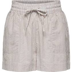 JDY Regular Fit Mid Waist Shorts - Braun/Toasted Coconut