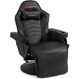 Costway Ergonomic High Back Massage Gaming Chair with Pillow-Black