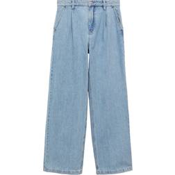 Mango Straight Pleated Jeans - Medium Blue