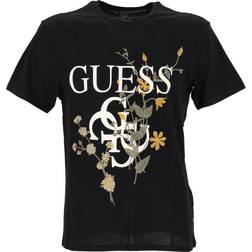 Guess Men's Floral Logo T-shirt - Jet Black