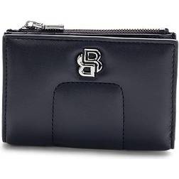 BOSS Quilted faux-leather wallet with Double B monogram - Dark Blue