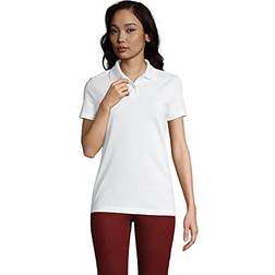 Lands' End Women's Short Sleeve Basic Mesh Polo Shirt White XLarge