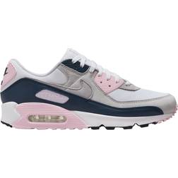 NIKE Air Max 90 M - White/Pink Foam/Armory Navy/Wolf Grey