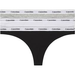 Calvin Klein Modern Logo Low Rise Thong 3-pack - Grey/Black/White