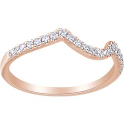 Jewel Zone Wedding Band Ring - Rose Gold/Diamonds