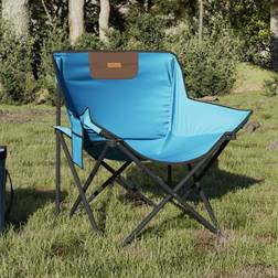 vidaXL campingstole med lommer 2 stk. foldbar lyseblå