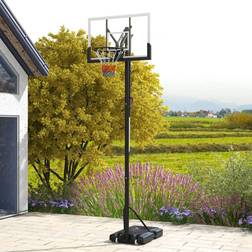 Sportnow 2.35-3.05M Basketball Hoop and Stand, Portable with Wheels Black-PC