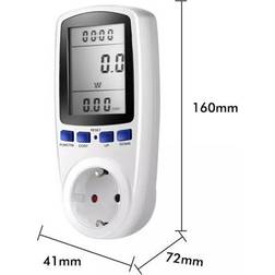 Solar Plus Digital LCD energimåler Schuko 250V 13A