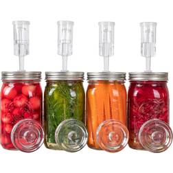 Jillmo Easy Fermentation Kit For Wide Mouth Mason Jars Kitchen Container 4pcs 0.219L