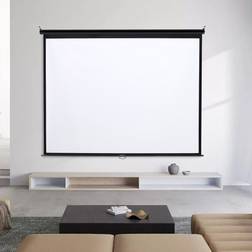 Inbox Zero White Manual Wall Mounted Projector Screen white 110.0 H x 153.0 W cm