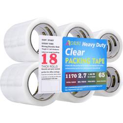 Aporni 1.88"x65 Yards Heavy Duty Clear Packing Tape 18 Rolls