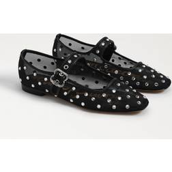 Sam Edelman Michaela Shine Mary Jane Flat Black Mesh