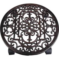 Esschert Design Rund Blomvagn Mörkbrun 29 cm