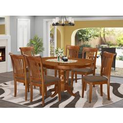 East West Furniture PORT7-SBR-C Dining Set 42x60" 7