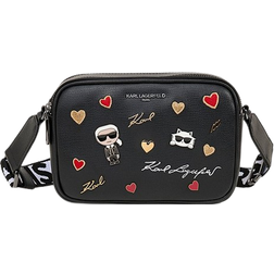 Karl Lagerfeld Embellished Hearts Maybelle Camera Crossbody Bag - Multi/Black