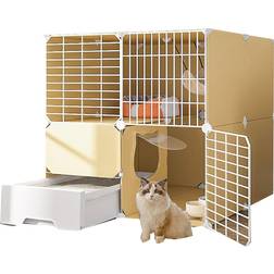 Rkjdmswj Cat Playpen Detachable Wire Kitten Kennels Box 75x49x91cm