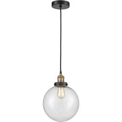 Innovations Lighting Beacon Black Antique Brass/Seedy Pendant Lamp 10"