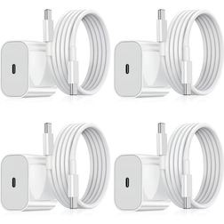 Charger for iPhone/Samsung USB-C 20W 4-pack