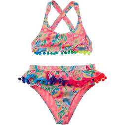 Beach Lingo Kid's Pom Swimsuit 2pcs - Punch