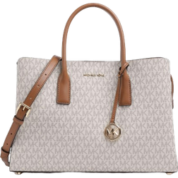 Michael Kors Ruthie Large Signature Logo Satchel - Vanilla/Acorn