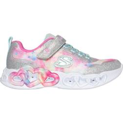 Skechers Girl's Infinite Heart Lights - Silver/Multicolour