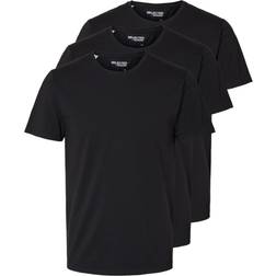 Selected Homme SLHROLAND SS O-Neck Tee 3-pack NOOS, svart