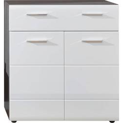 LISBOA-19 White High Gloss/Sardegna Smoke Silver Kleiderschrank 250x191cm 6Stk.