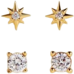 Accessorize Sparkle Studs Set - Gold/Transparent