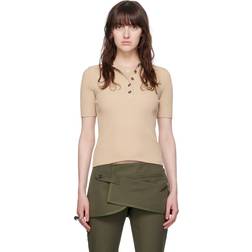 Courreges Courrges Knit Polo Top - Cappuccino