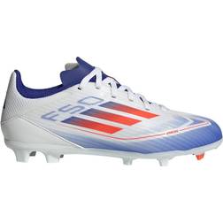 adidas Junior F50 League FG/MG - Cloud White/Solar Red/Lucid Blue