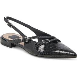 Dolce Vita Pamla Croc Embossed Slingback Flats - Black/Women's