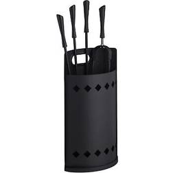Relaxdays Kaminbestick Set 5 Delar Modern Öppen Spis