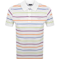 Paul & Shark Mens Kompact Tech Striped Polo Shirt - White