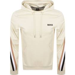 HUGO BOSS Iconic Signature Stripe Tape Hoodie - Light Beige