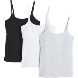 H&M Mama Stilltops 3er-pack Schwarz/Weiß/Graumeliert (1039096001)