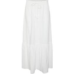 Vero Moda Pretty High Waist Long Skirt - White/Snow White