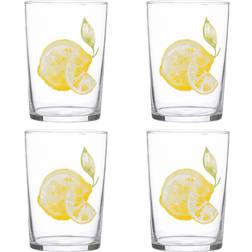 Price and Kensington Amalfi Lemon Motif Drinking Glass 52cl 4pcs