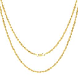 Nuragold Rope Chain Diamond Cut Necklace 2.5mm - Gold