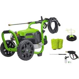 Greenworks Electric Pressure Washer up to 3000 PSI at 2.0 GPM Combo Kit with short gun, mitts, and 15" surface cleaner